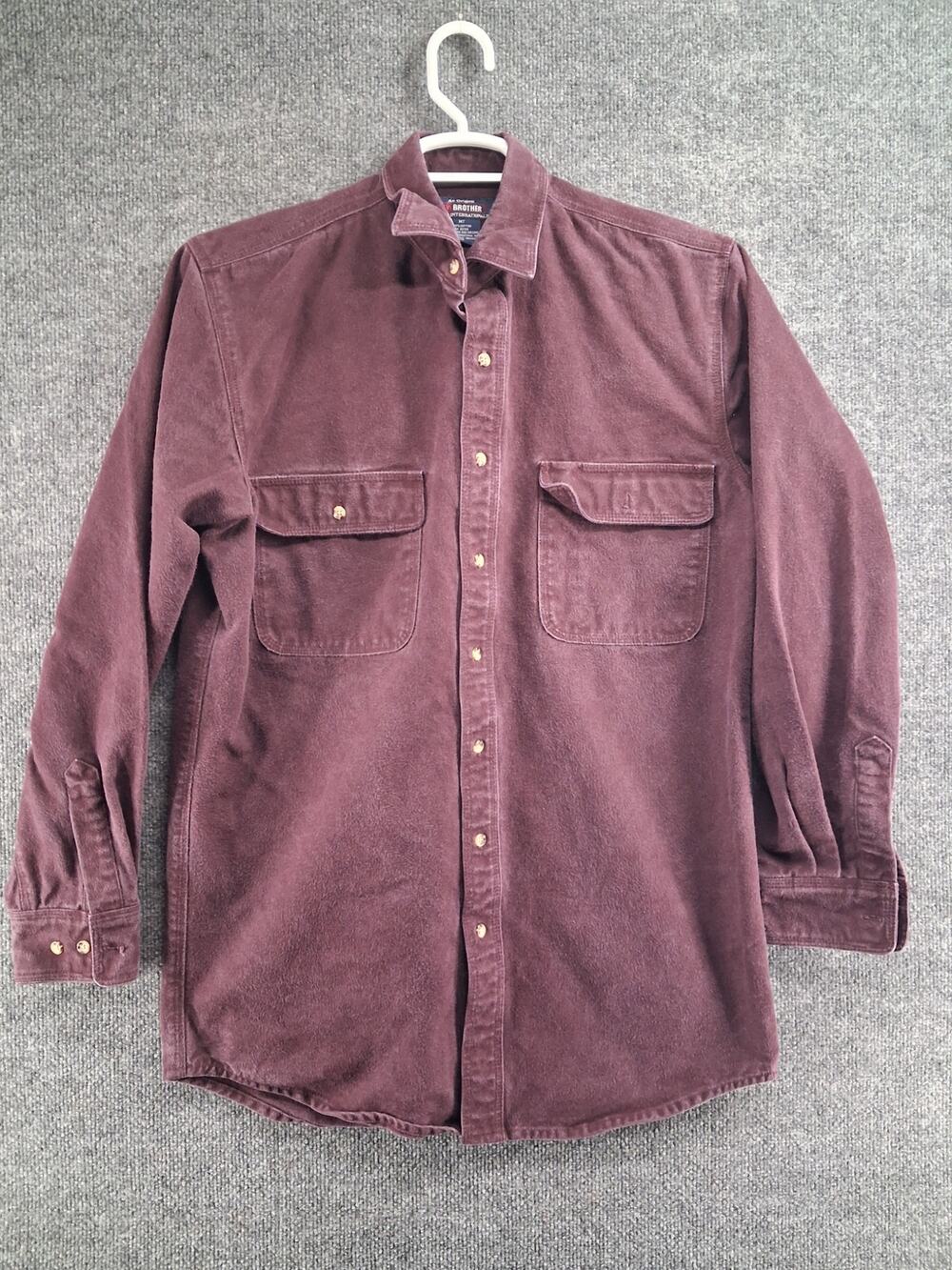 Vintage Five Brothers Shirt Mens Medium Tall MT Heavy Cotton Workshirt Flannel
